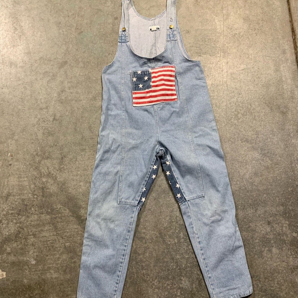 Vintage 90s American Flag Overalls